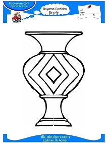 Çocuklar İçin Vazo Boyama Sayfaları 